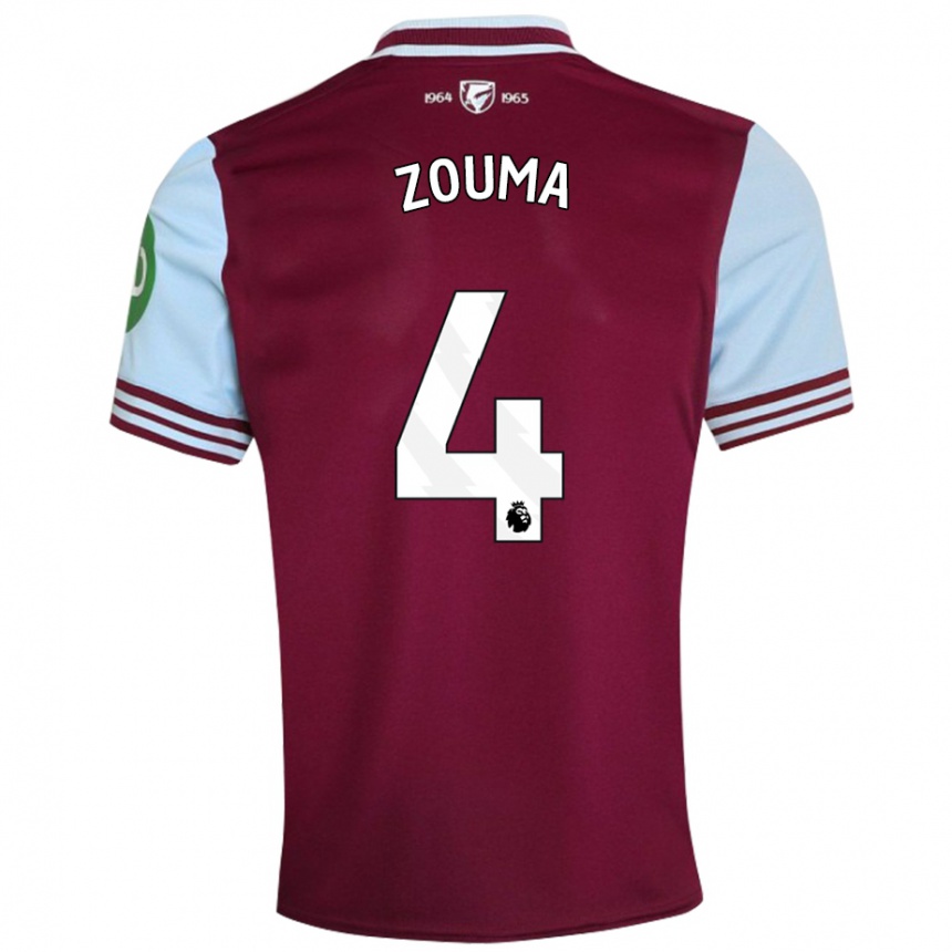 Vaikiškas Kurt Zouma #4 Tamsiai Raudona Namų Marškinėliai 2024/25 T-Shirt