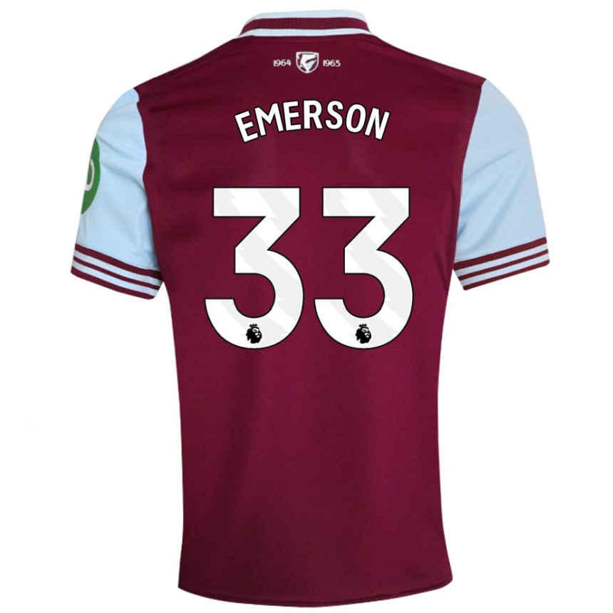 Vaikiškas Emerson Palmieri #33 Tamsiai Raudona Namų Marškinėliai 2024/25 T-Shirt