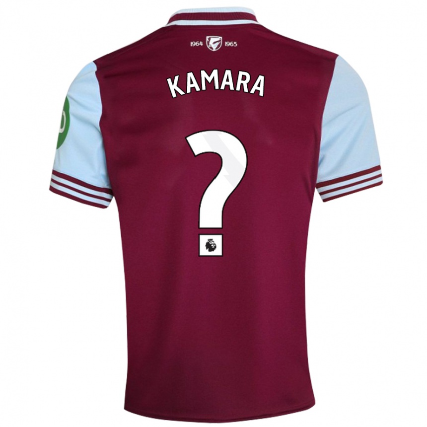 Vaikiškas Aaron Kamara #0 Tamsiai Raudona Namų Marškinėliai 2024/25 T-Shirt