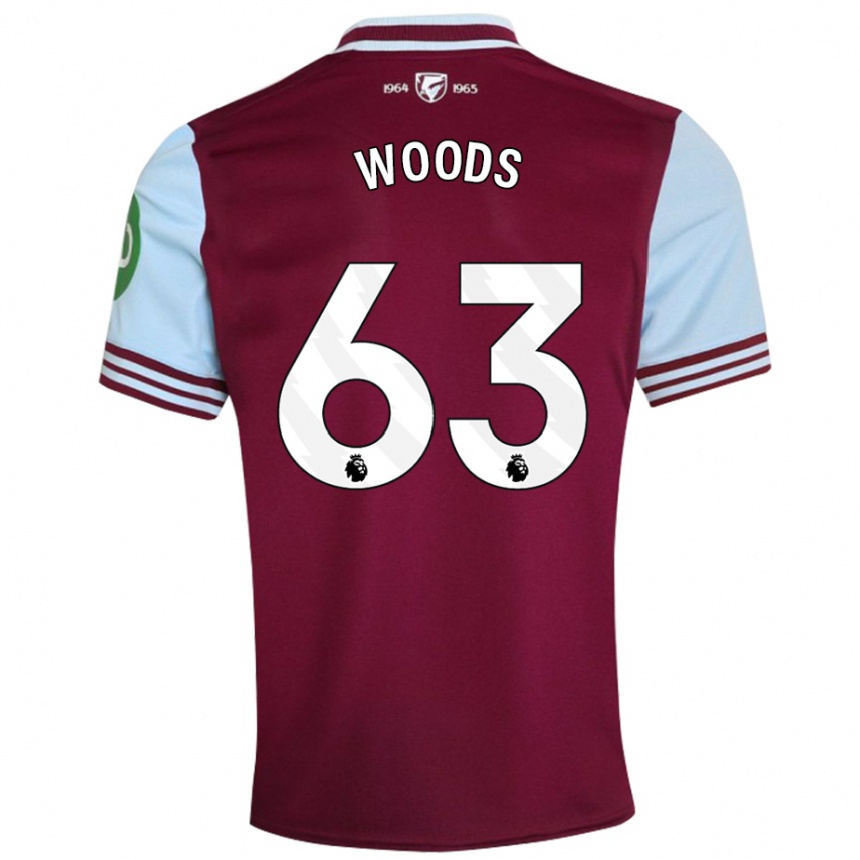 Vaikiškas Archie Woods #63 Tamsiai Raudona Namų Marškinėliai 2024/25 T-Shirt