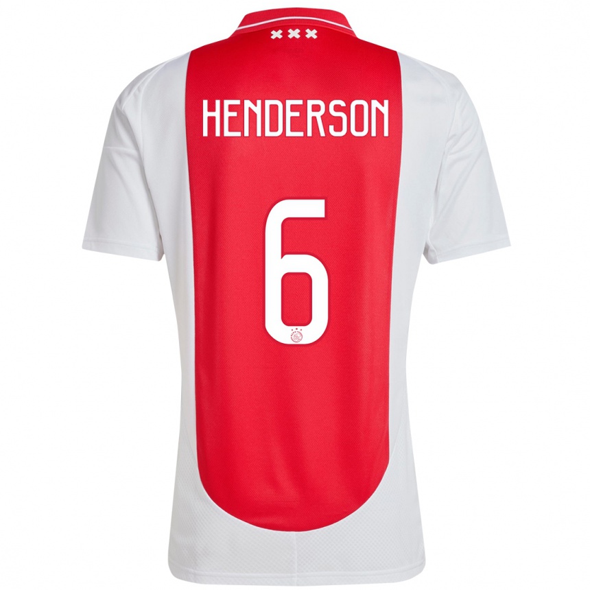 Vaikiškas Jordan Henderson #6 Raudona Balta Namų Marškinėliai 2024/25 T-Shirt