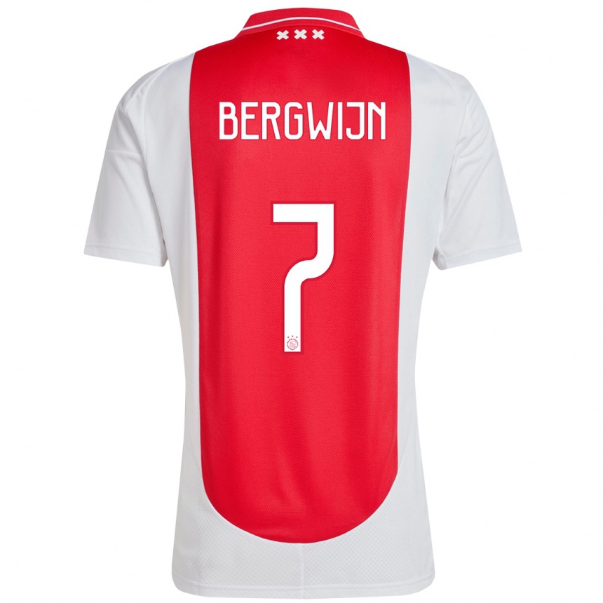 Vaikiškas Steven Bergwijn #7 Raudona Balta Namų Marškinėliai 2024/25 T-Shirt