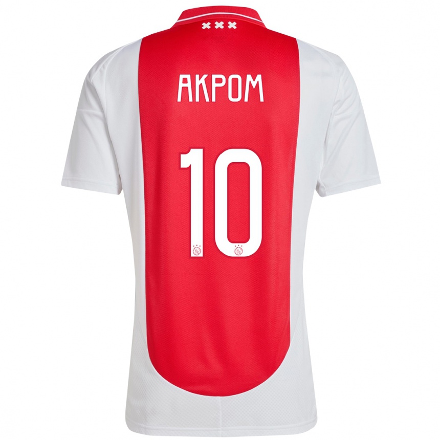 Vaikiškas Chuba Akpom #10 Raudona Balta Namų Marškinėliai 2024/25 T-Shirt