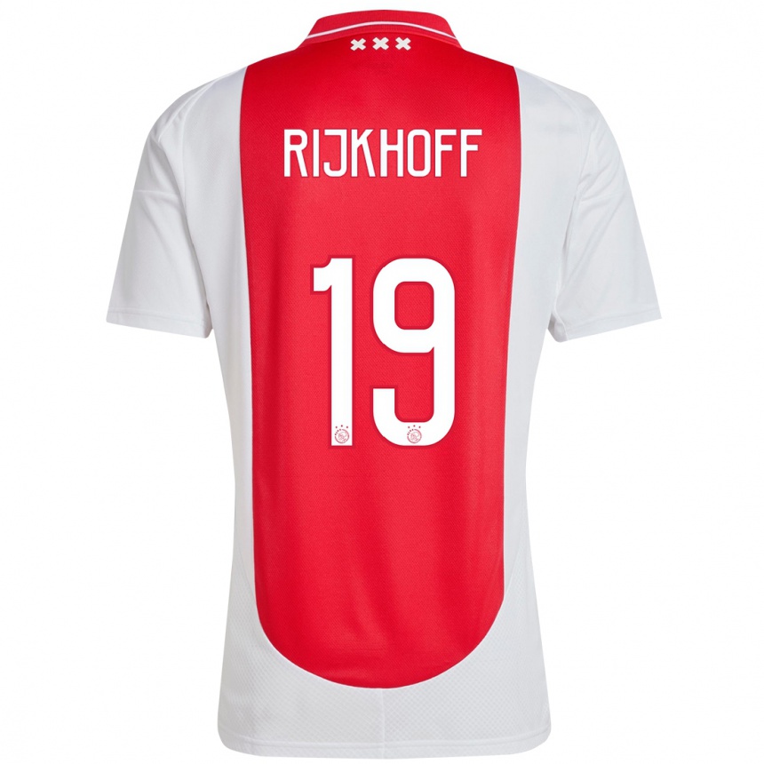 Vaikiškas Julian Rijkhoff #19 Raudona Balta Namų Marškinėliai 2024/25 T-Shirt