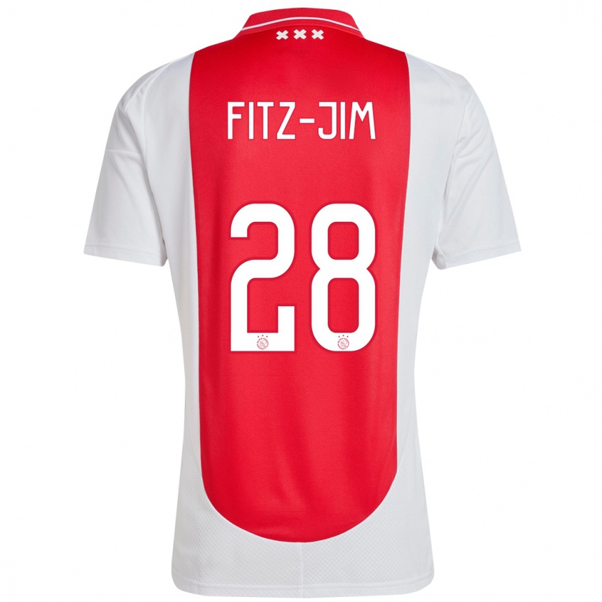 Vaikiškas Kian Fitz-Jim #28 Raudona Balta Namų Marškinėliai 2024/25 T-Shirt