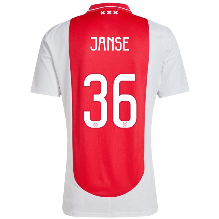 Vaikiškas Dies Janse #36 Raudona Balta Namų Marškinėliai 2024/25 T-Shirt