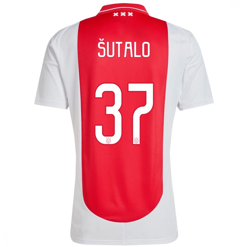 Vaikiškas Josip Sutalo #37 Raudona Balta Namų Marškinėliai 2024/25 T-Shirt