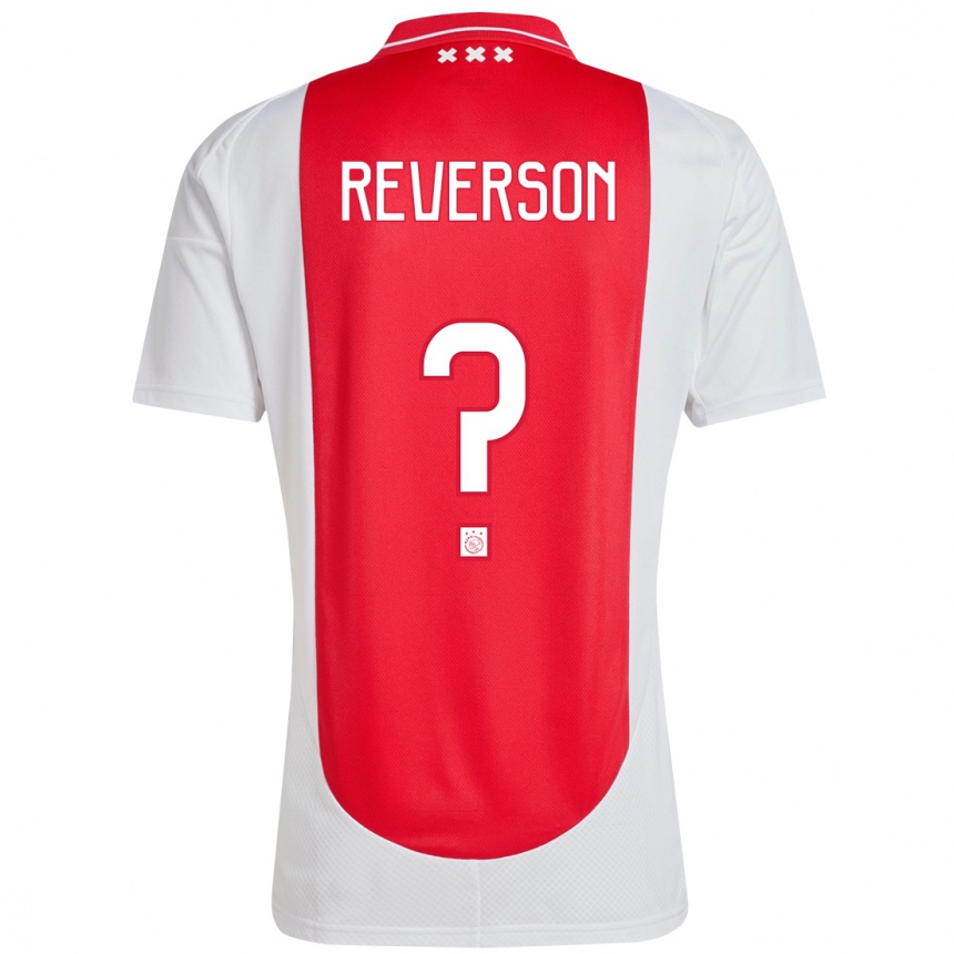 Vaikiškas Paul Reverson #0 Raudona Balta Namų Marškinėliai 2024/25 T-Shirt