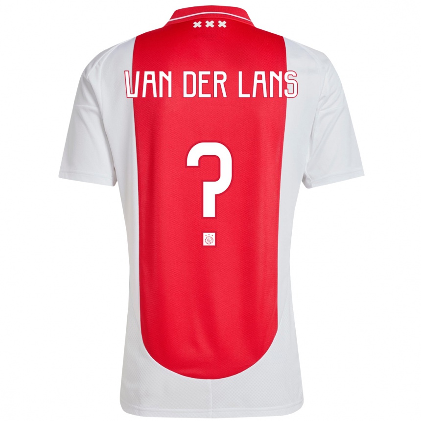 Vaikiškas Mylo Van Der Lans #0 Raudona Balta Namų Marškinėliai 2024/25 T-Shirt