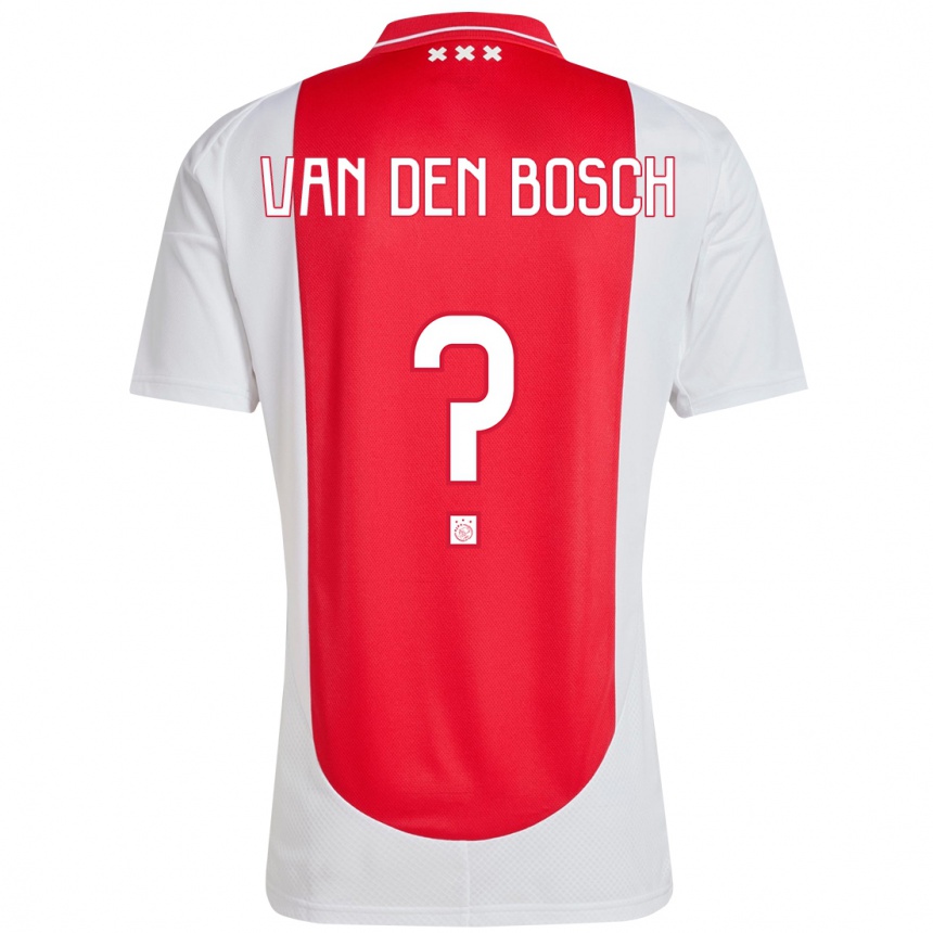 Vaikiškas Frederico Van Den Bosch #0 Raudona Balta Namų Marškinėliai 2024/25 T-Shirt