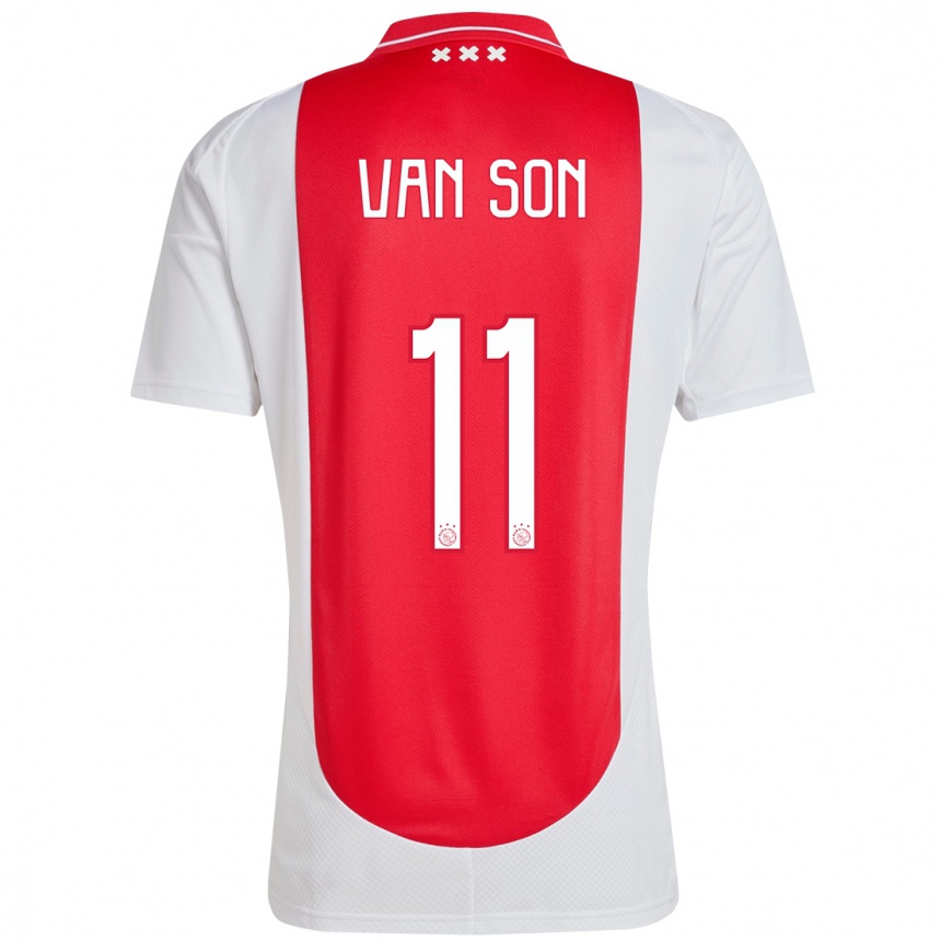 Vaikiškas Daniël Van Son #11 Raudona Balta Namų Marškinėliai 2024/25 T-Shirt