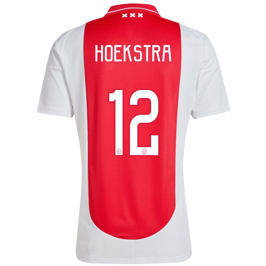 Vaikiškas Isabelle Hoekstra #12 Raudona Balta Namų Marškinėliai 2024/25 T-Shirt