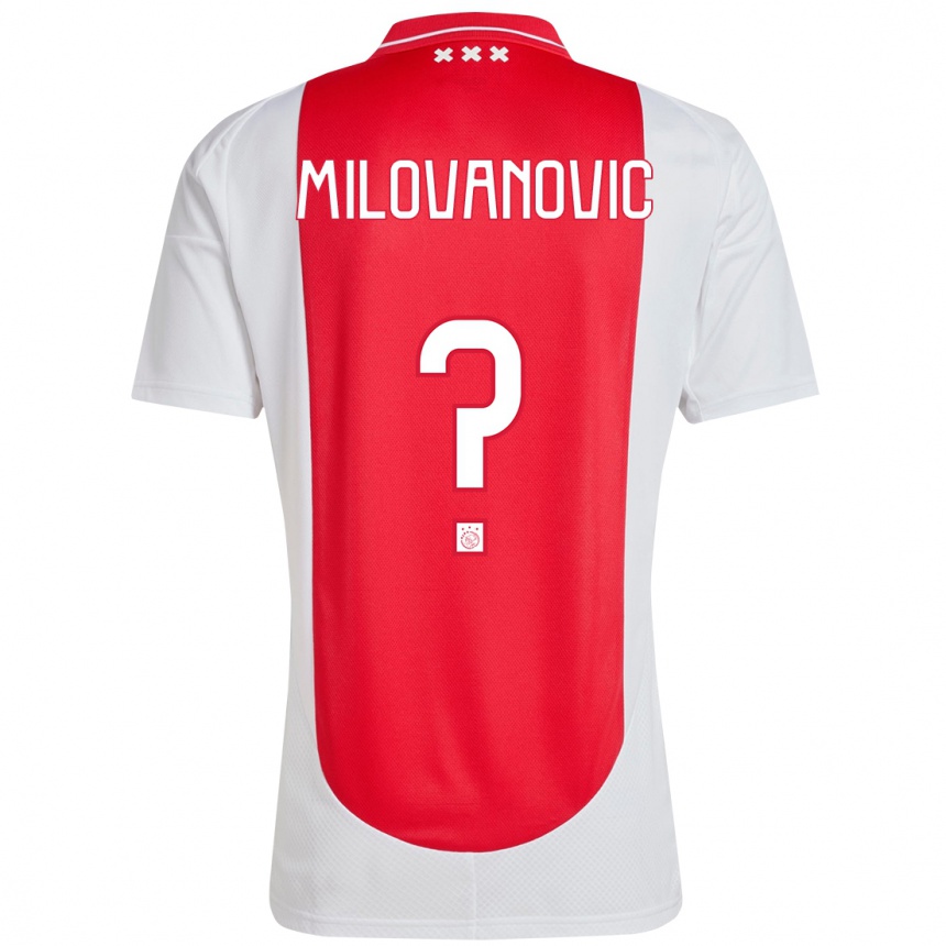 Vaikiškas Mateja Milovanovic #0 Raudona Balta Namų Marškinėliai 2024/25 T-Shirt