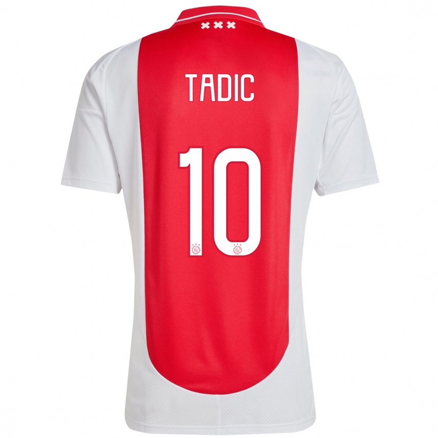 Vaikiškas Dusan Tadic #10 Raudona Balta Namų Marškinėliai 2024/25 T-Shirt