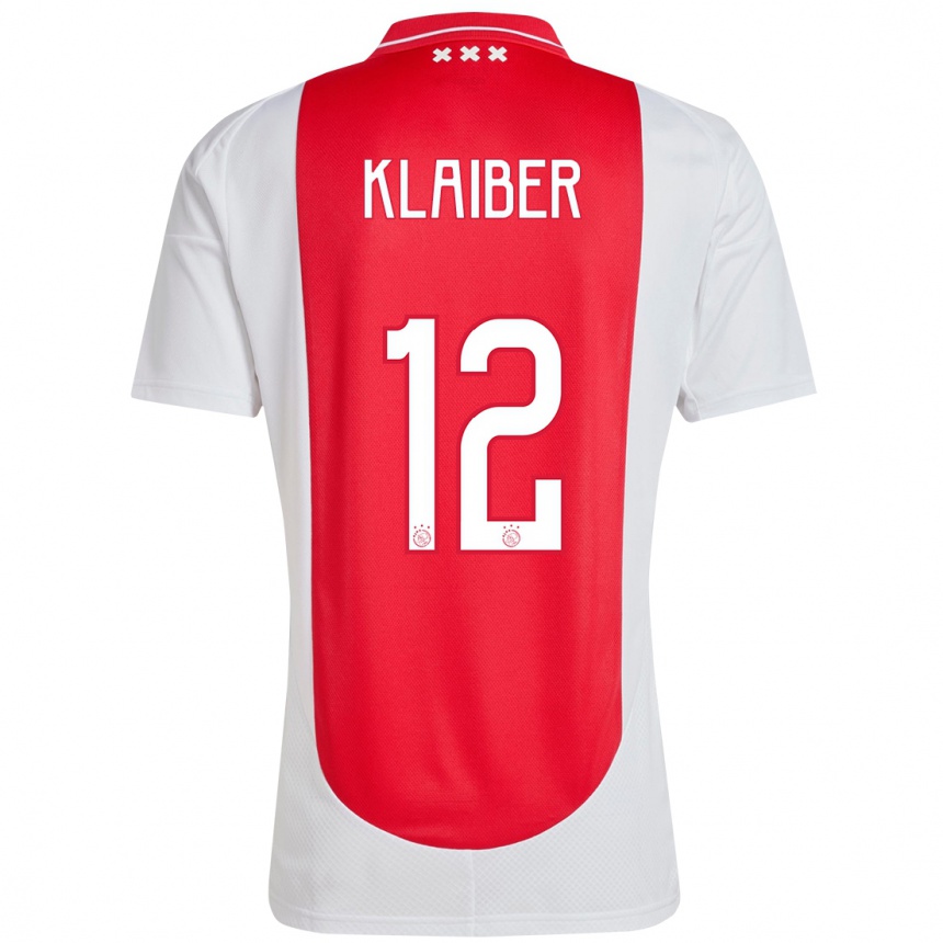 Vaikiškas Sean Klaiber #12 Raudona Balta Namų Marškinėliai 2024/25 T-Shirt