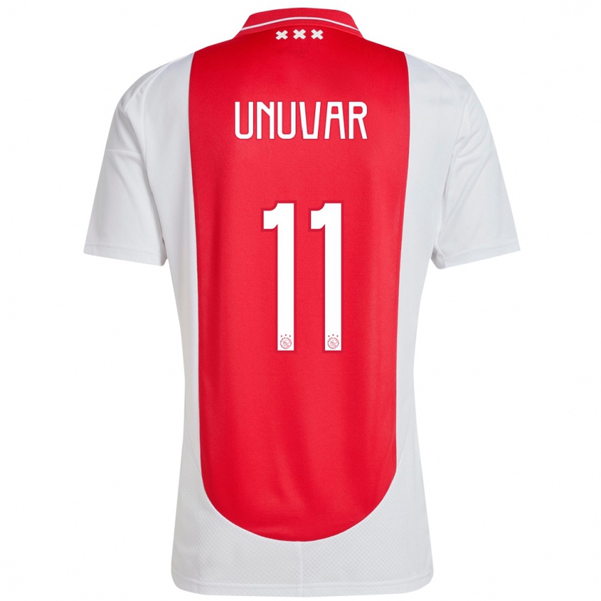 Vaikiškas Naci Unuvar #11 Raudona Balta Namų Marškinėliai 2024/25 T-Shirt