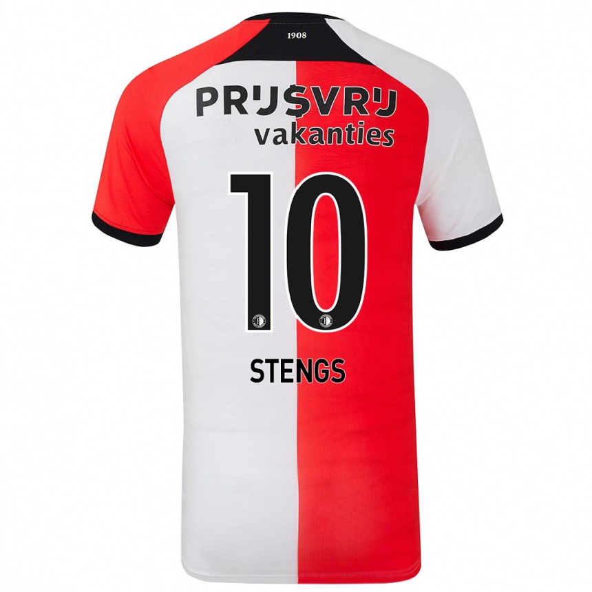 Vaikiškas Calvin Stengs #10 Raudona Balta Namų Marškinėliai 2024/25 T-Shirt