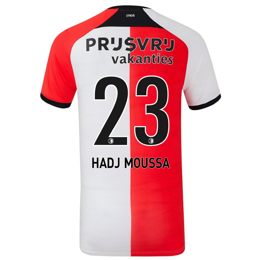 Vaikiškas Anis Hadj Moussa #23 Raudona Balta Namų Marškinėliai 2024/25 T-Shirt