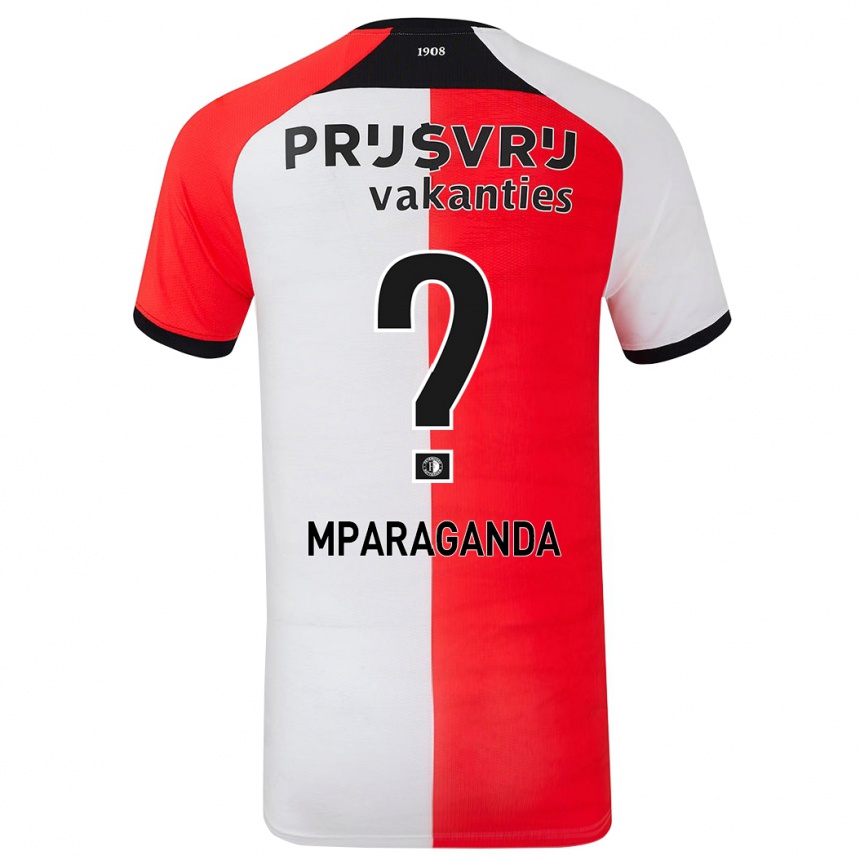 Vaikiškas Matthew Mparaganda #0 Raudona Balta Namų Marškinėliai 2024/25 T-Shirt