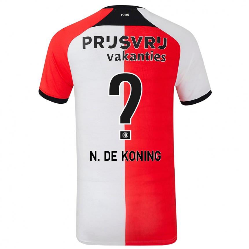 Vaikiškas Nick De Koning #0 Raudona Balta Namų Marškinėliai 2024/25 T-Shirt