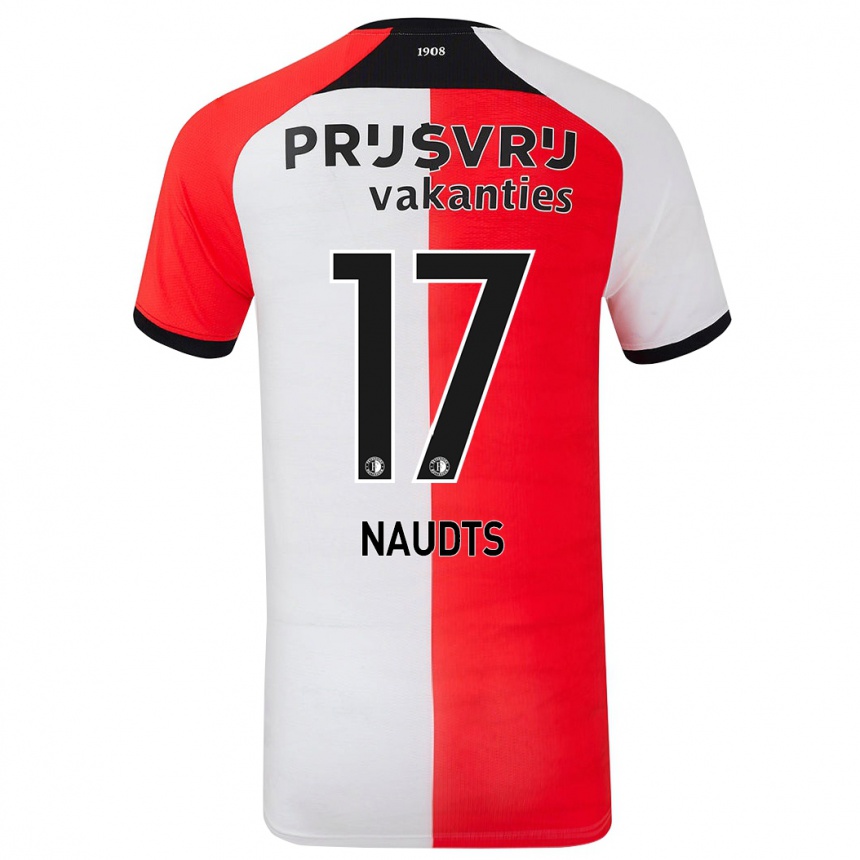 Vaikiškas Jamir Naudts #17 Raudona Balta Namų Marškinėliai 2024/25 T-Shirt