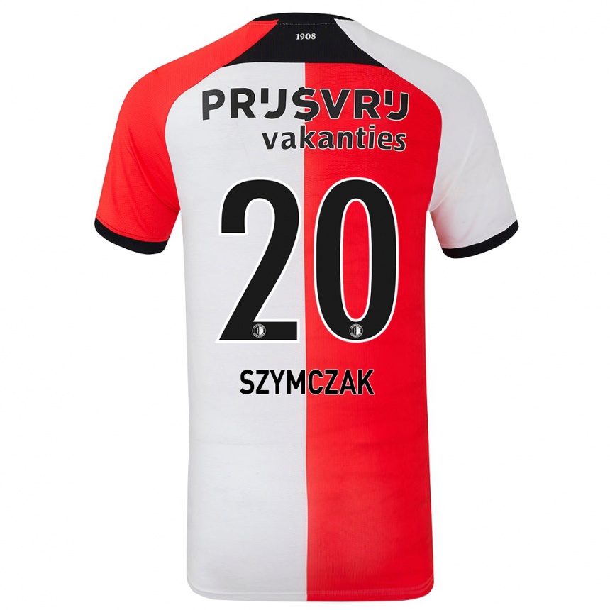 Vaikiškas Olivia Szymczak #20 Raudona Balta Namų Marškinėliai 2024/25 T-Shirt