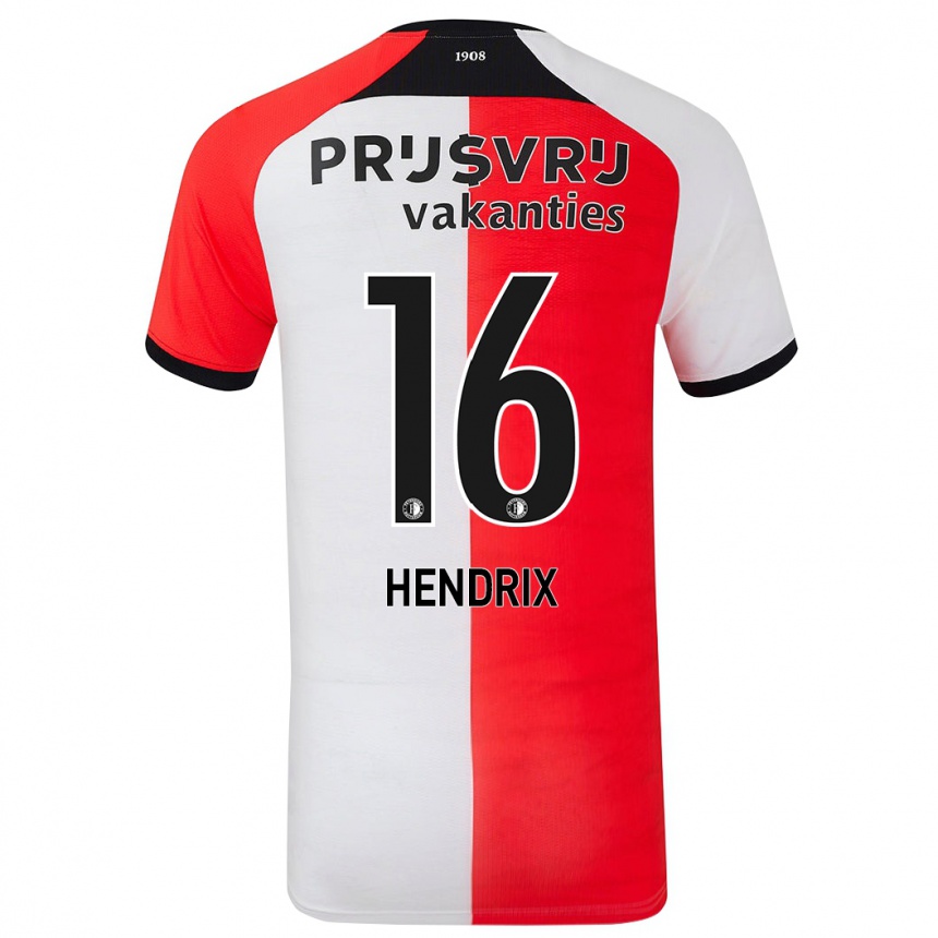 Vaikiškas Jorrit Hendrix #16 Raudona Balta Namų Marškinėliai 2024/25 T-Shirt