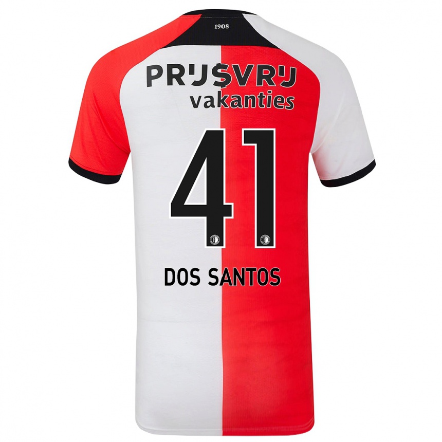 Vaikiškas Giuliany Ben-David Dos Santos #41 Raudona Balta Namų Marškinėliai 2024/25 T-Shirt