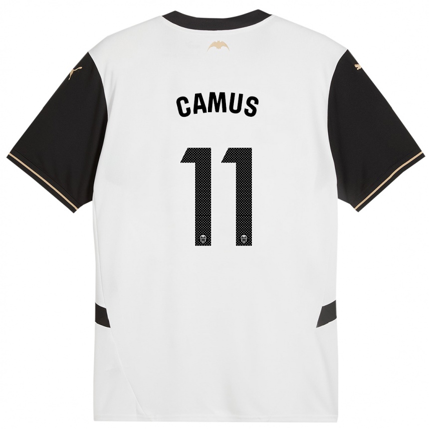 Vaikiškas Marco Camus #11 Balta Juoda Namų Marškinėliai 2024/25 T-Shirt