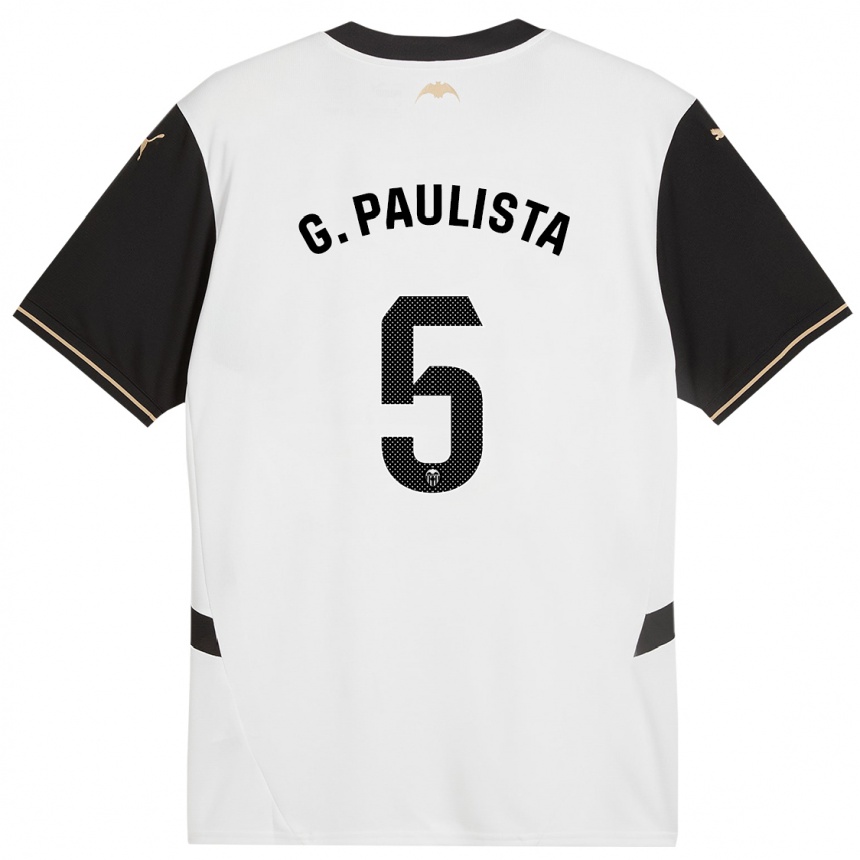 Vaikiškas Gabriel Paulista #5 Balta Juoda Namų Marškinėliai 2024/25 T-Shirt