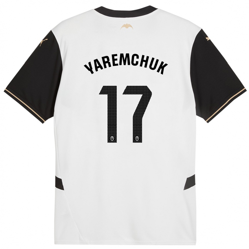 Vaikiškas Roman Yaremchuk #17 Balta Juoda Namų Marškinėliai 2024/25 T-Shirt