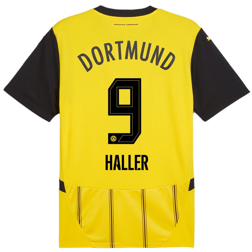 Vaikiškas Sebastien Haller #9 Geltona Juoda Namų Marškinėliai 2024/25 T-Shirt