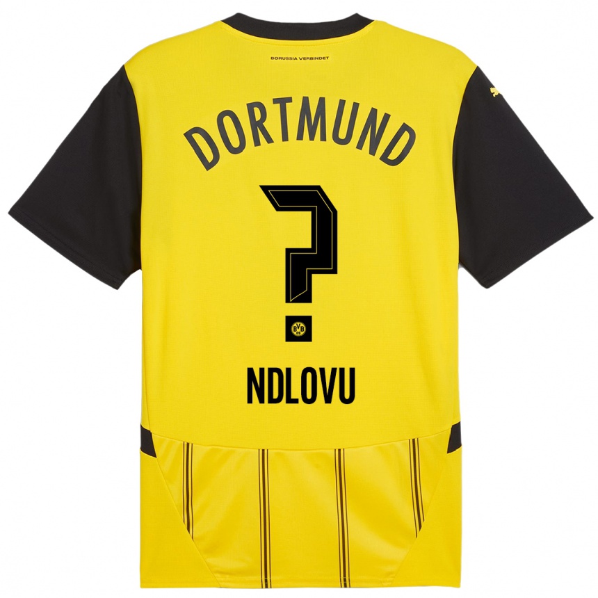 Vaikiškas Desmond Ndlovu #0 Geltona Juoda Namų Marškinėliai 2024/25 T-Shirt