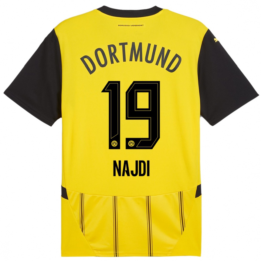 Vaikiškas Ahmad Najdi #19 Geltona Juoda Namų Marškinėliai 2024/25 T-Shirt