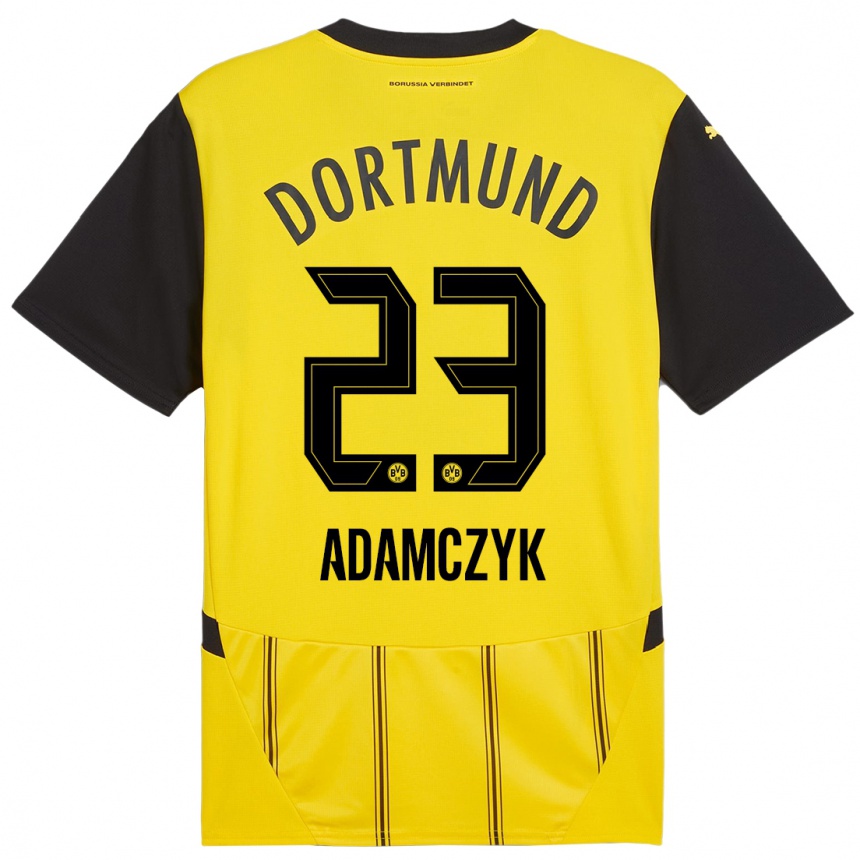 Vaikiškas Nico Adamczyk #23 Geltona Juoda Namų Marškinėliai 2024/25 T-Shirt