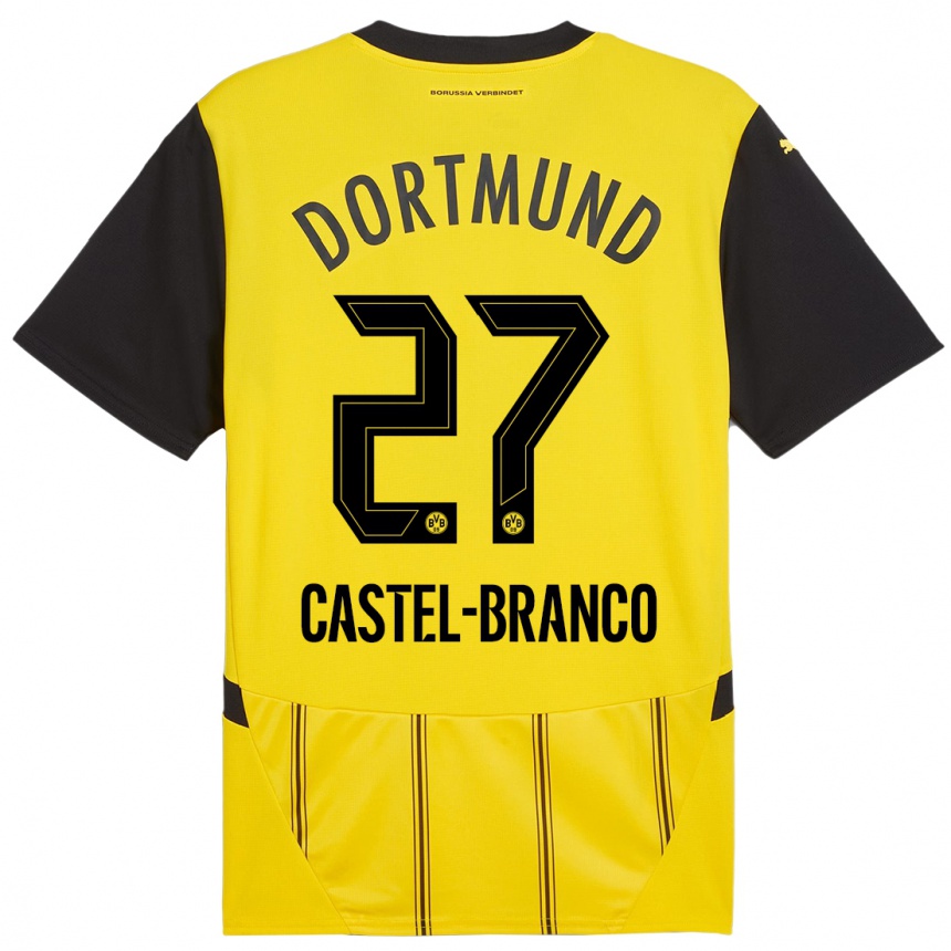 Vaikiškas Diego Castel-Branco #27 Geltona Juoda Namų Marškinėliai 2024/25 T-Shirt