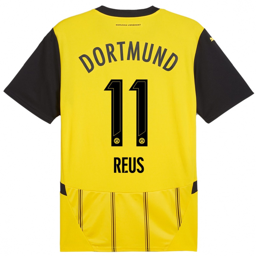 Vaikiškas Marco Reus #11 Geltona Juoda Namų Marškinėliai 2024/25 T-Shirt