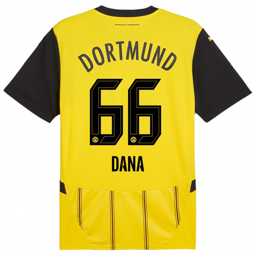 Vaikiškas Bleckmann Dana #66 Geltona Juoda Namų Marškinėliai 2024/25 T-Shirt