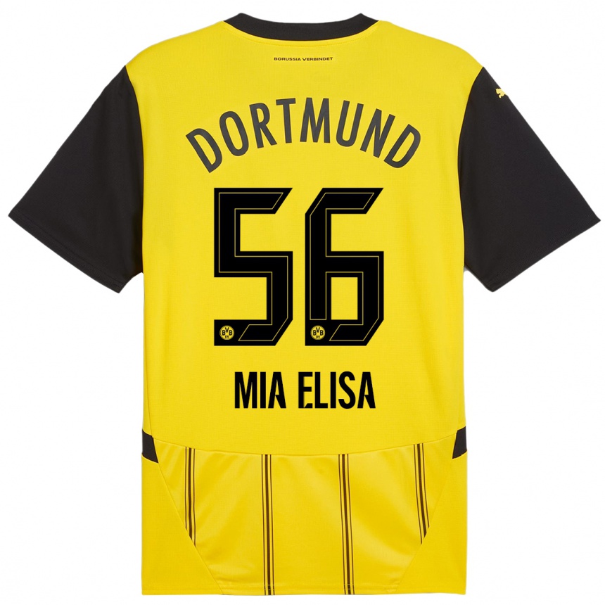 Vaikiškas Bomnuter Mia Elisa #56 Geltona Juoda Namų Marškinėliai 2024/25 T-Shirt