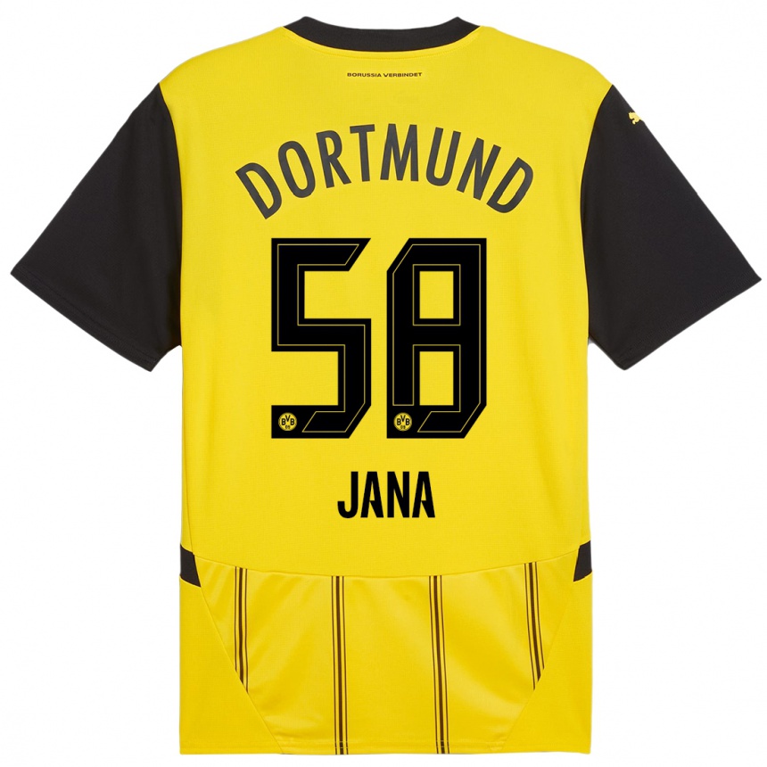 Vaikiškas Nordberg Jana #58 Geltona Juoda Namų Marškinėliai 2024/25 T-Shirt