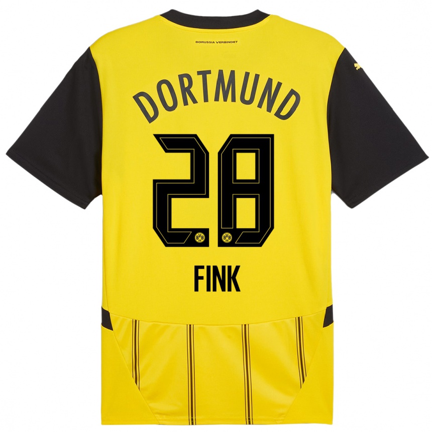 Vaikiškas Bradley Fink #28 Geltona Juoda Namų Marškinėliai 2024/25 T-Shirt