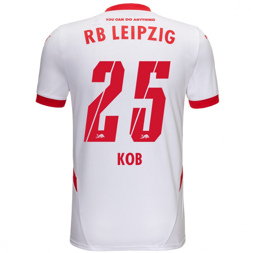 Vaikiškas Leon Koß #25 Balta Raudona Namų Marškinėliai 2024/25 T-Shirt