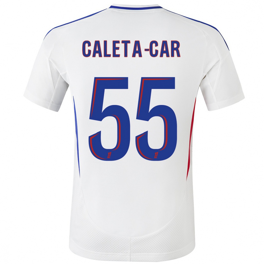 Vaikiškas Duje Caleta-Car #55 Balta Mėlyna Namų Marškinėliai 2024/25 T-Shirt