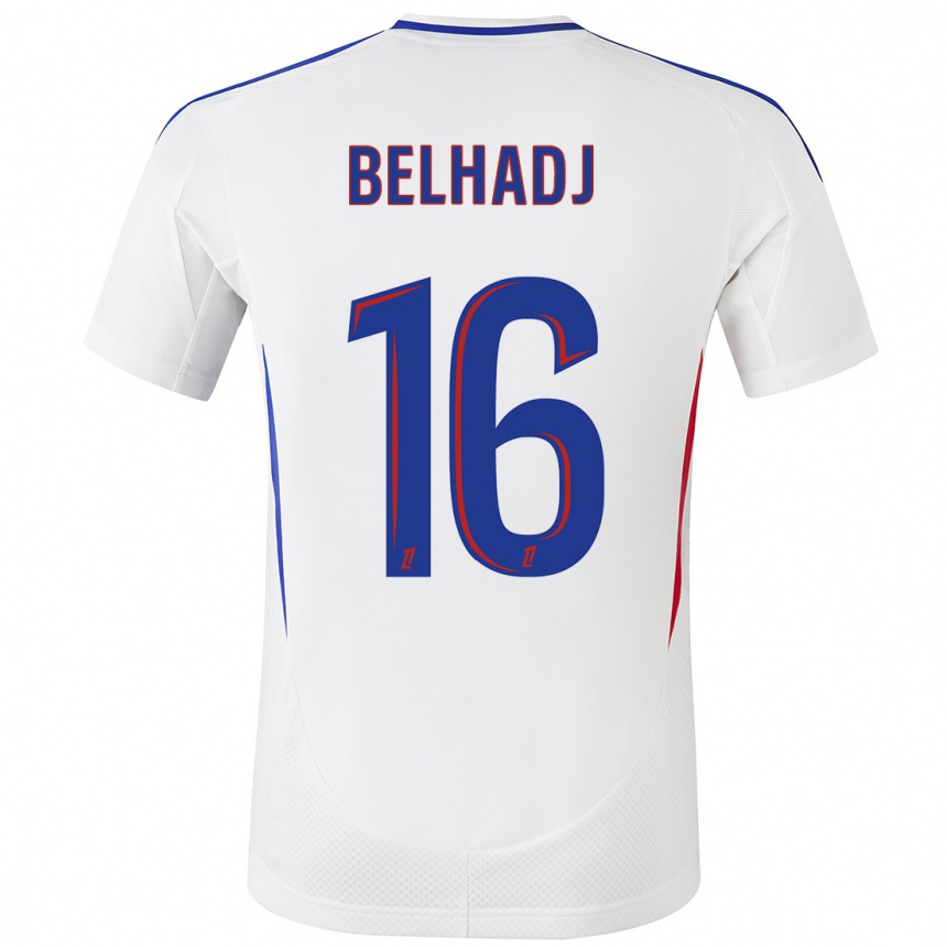 Vaikiškas Féerine Belhadj #16 Balta Mėlyna Namų Marškinėliai 2024/25 T-Shirt