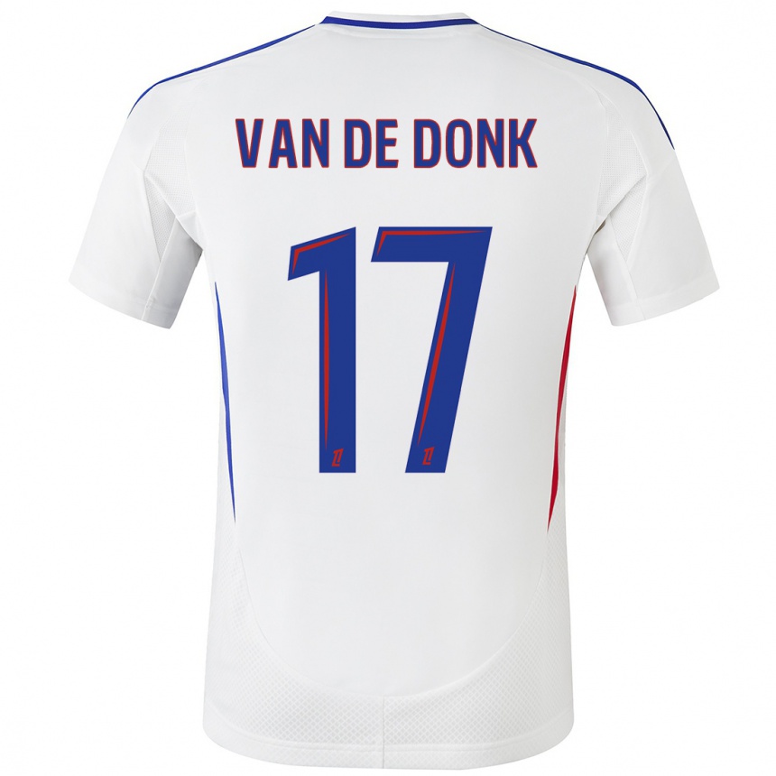 Vaikiškas Danielle Van De Donk #17 Balta Mėlyna Namų Marškinėliai 2024/25 T-Shirt