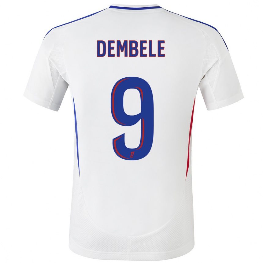 Vaikiškas Moussa Dembele #9 Balta Mėlyna Namų Marškinėliai 2024/25 T-Shirt