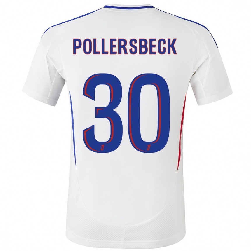 Vaikiškas Julian Pollersbeck #30 Balta Mėlyna Namų Marškinėliai 2024/25 T-Shirt