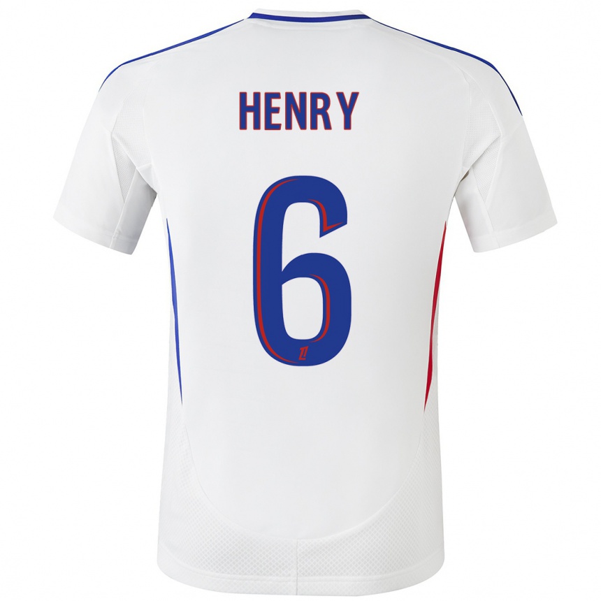 Vaikiškas Amandine Henry #6 Balta Mėlyna Namų Marškinėliai 2024/25 T-Shirt