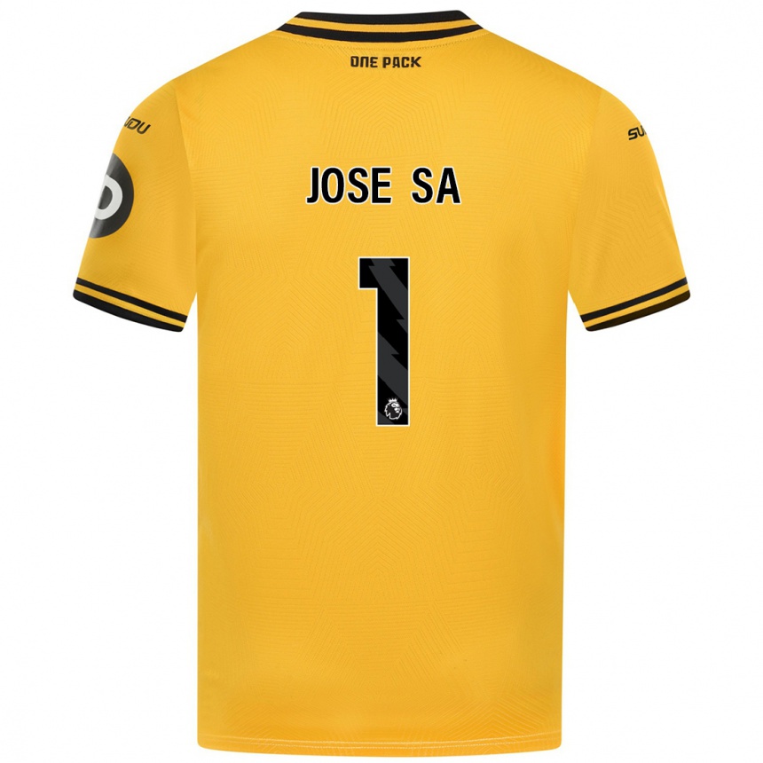 Vaikiškas José Sá #1 Geltona Namų Marškinėliai 2024/25 T-Shirt