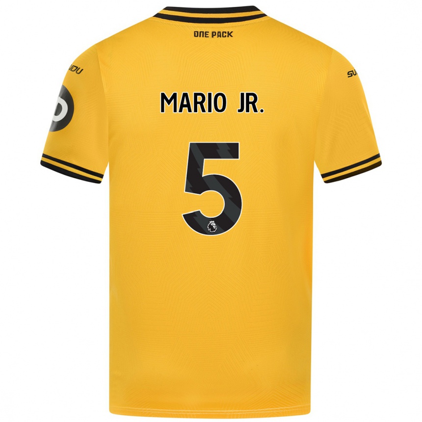 Vaikiškas Mario Lemina #5 Geltona Namų Marškinėliai 2024/25 T-Shirt